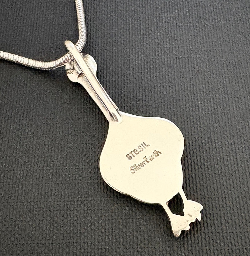 Pelican Pendant- sterling silver 43mm