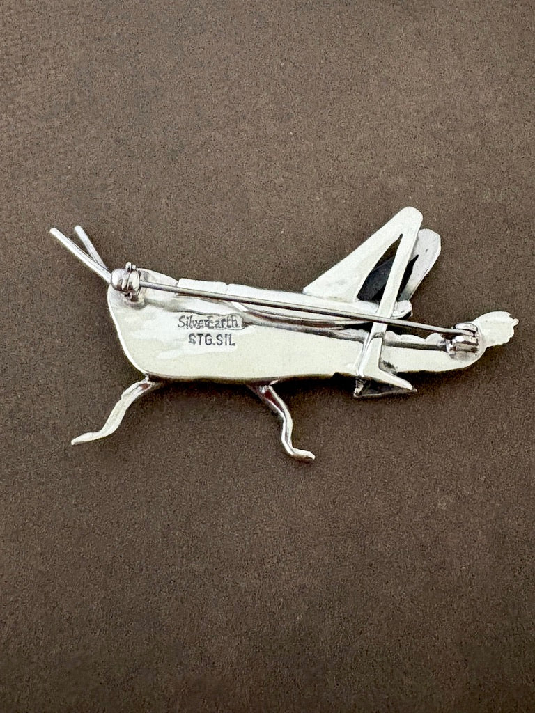 Grasshopper Brooch- Sterling Silver, one off piece