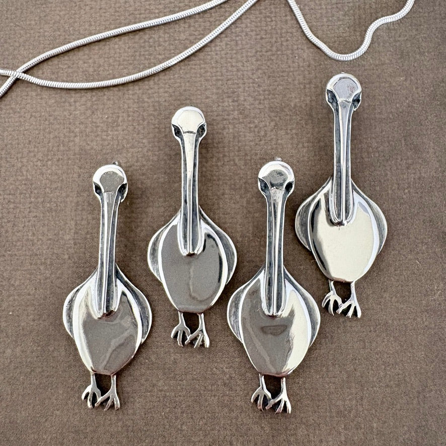 Pelican Pendant- sterling silver 43mm
