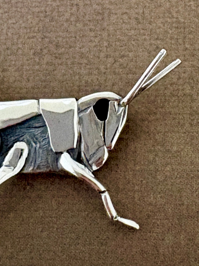 Grasshopper Brooch- Sterling Silver, one off piece