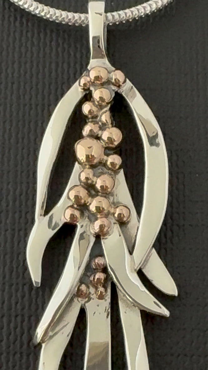 Wattle Necklace - 9ct gold and sterling silver - One off piece Medium size  48mm