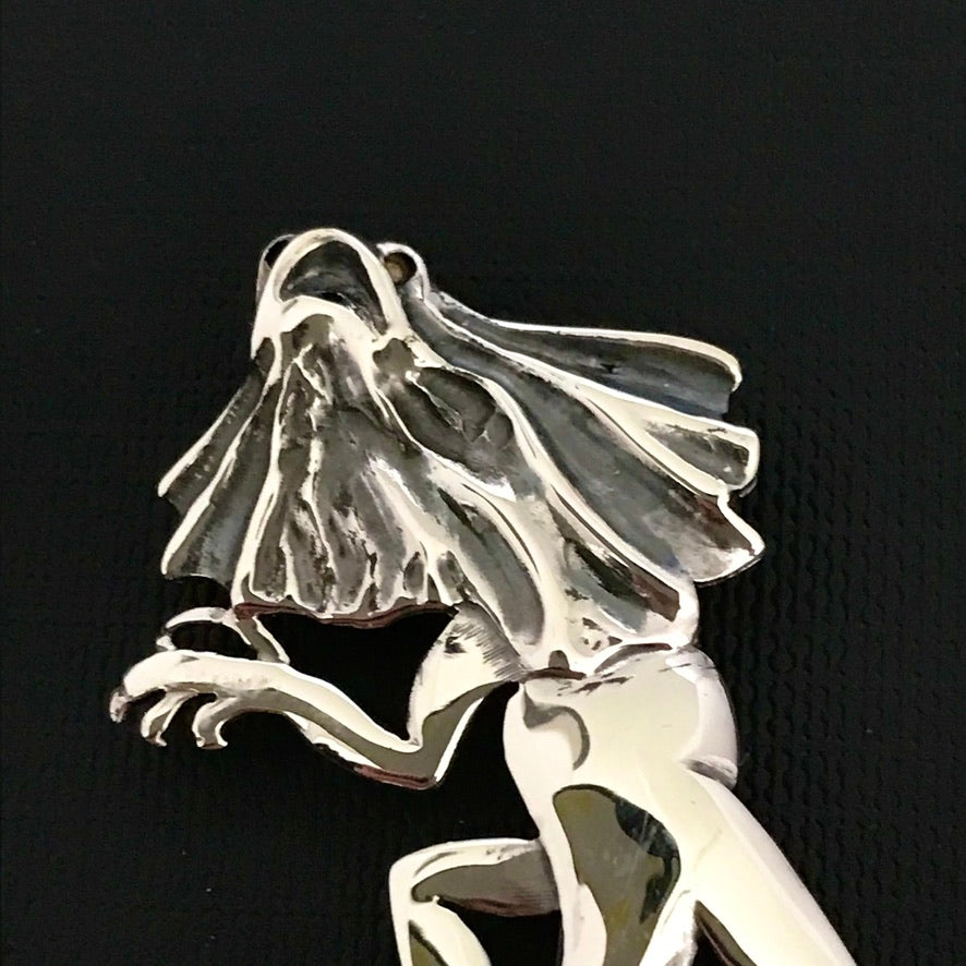 Frilly Lizard Brooch- sterling silver(solid) 55mm Aussie Souvenir, Australian Gift