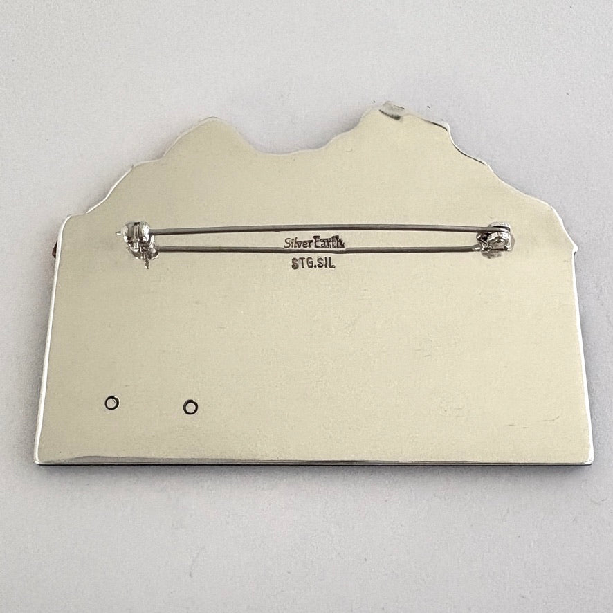 The Village- Large Brooch, One of a kind, Silver Copper Titanium