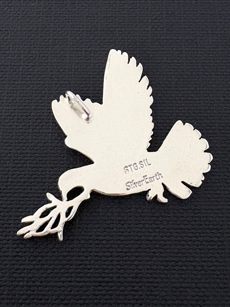Peace Dove Brooch/ Pendant- solid Sterling Silver 36mm