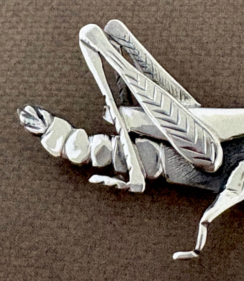 Grasshopper Brooch- Sterling Silver, one off piece
