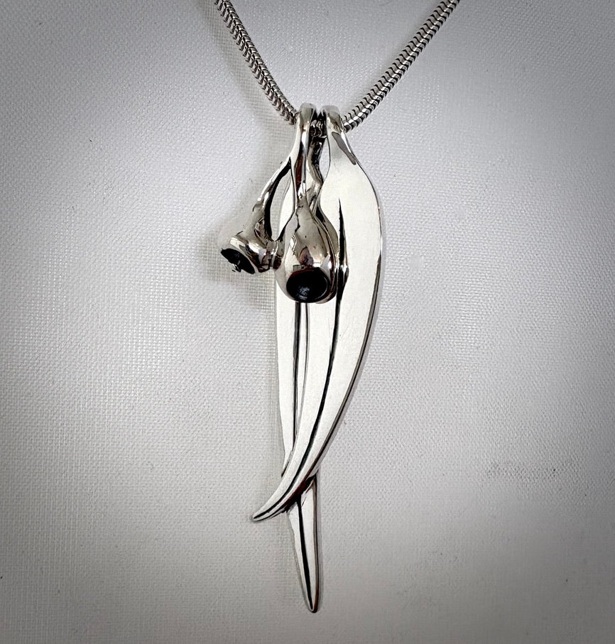 Gum nut and X-Large gum leaf pendant - Optional chains