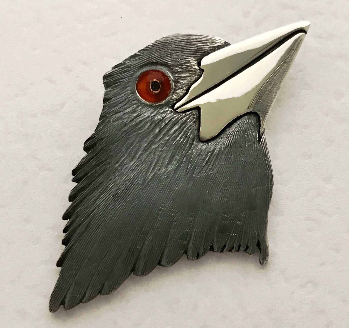 Magpie Brooch- one-off piece