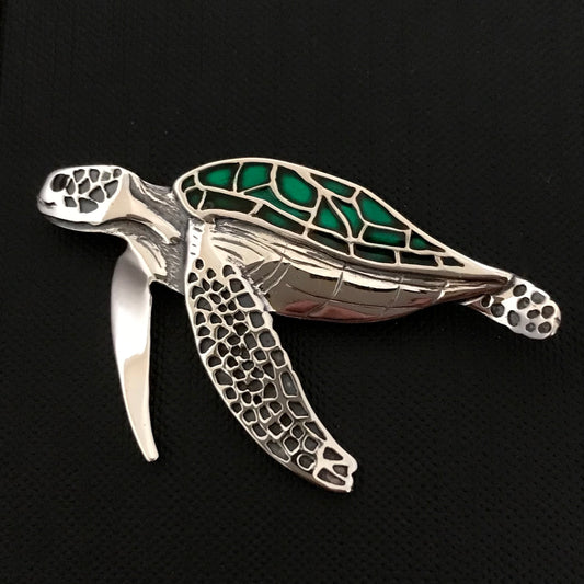 Green Sea Turtle Brooch