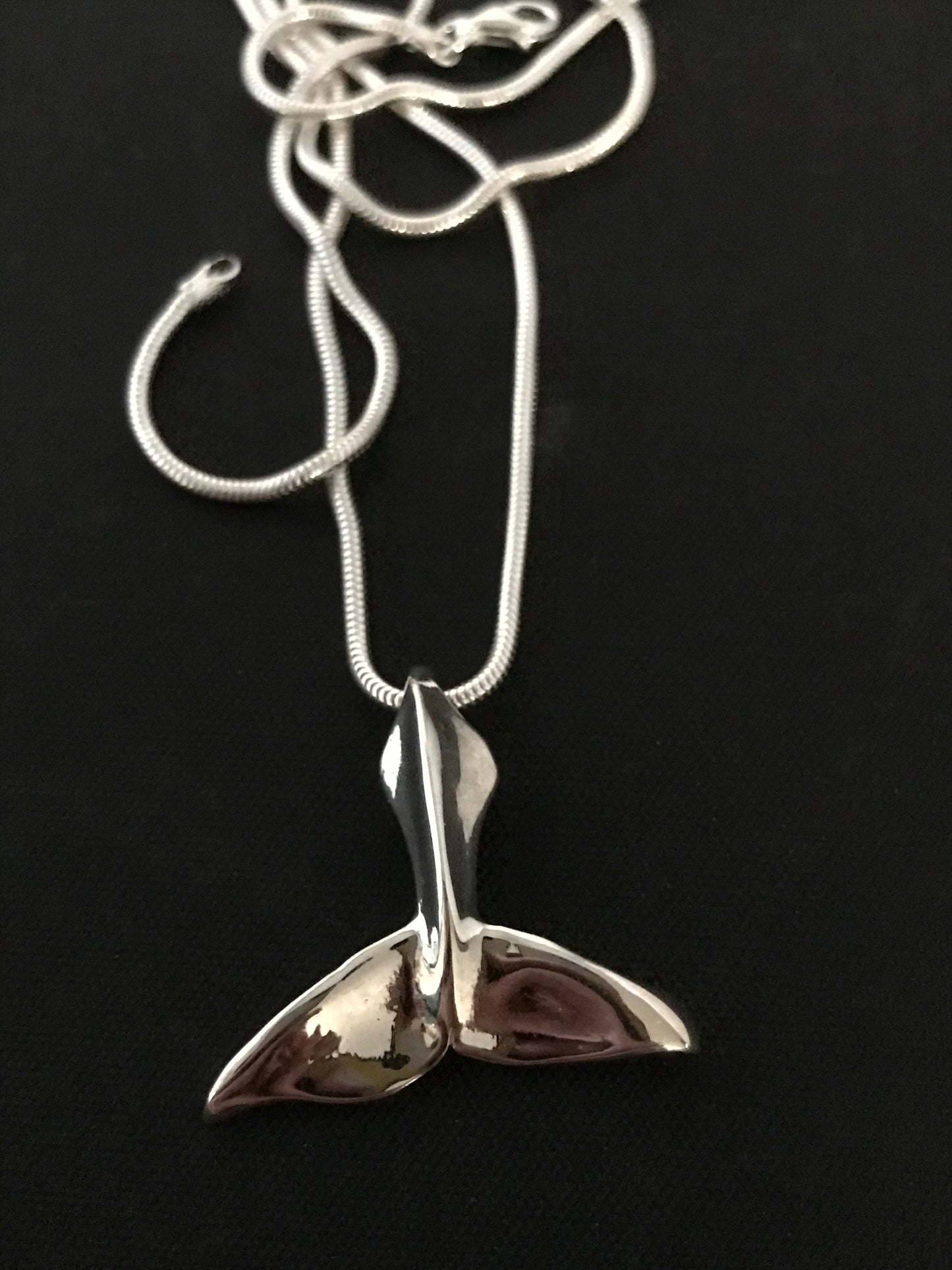 Whale Tail Pendant - sterling silver