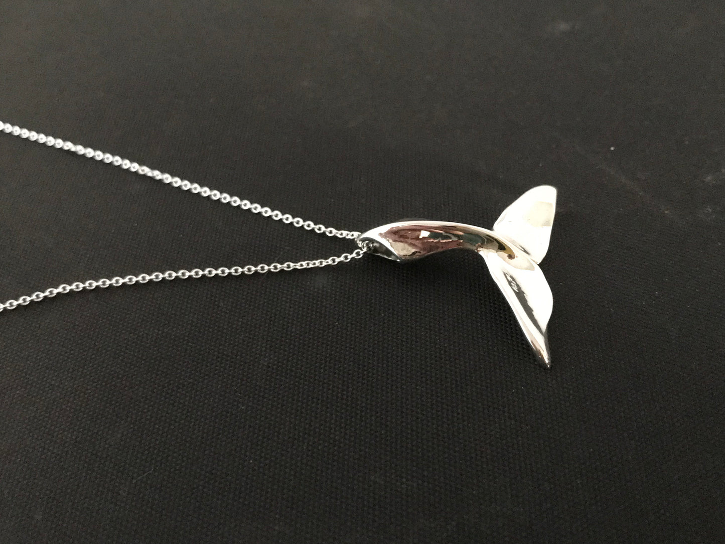 Whale Tail Pendant - sterling silver