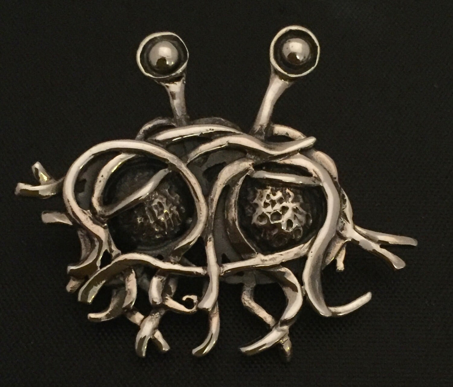 Flying Spaghetti Monster - brooch stg silver