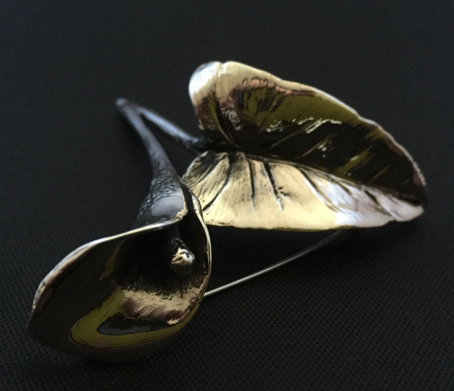 Lily Brooch- Large Arum Lily in Solid Sterling Silver