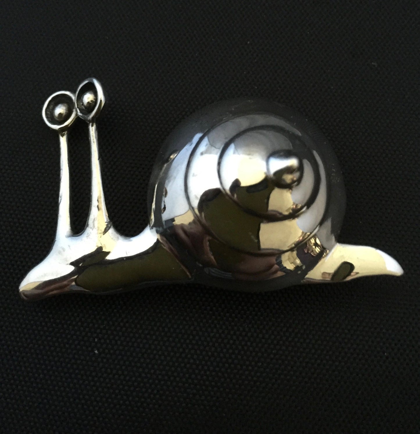 Snail Brooch- Large fun snail in Solid Sterling Silver