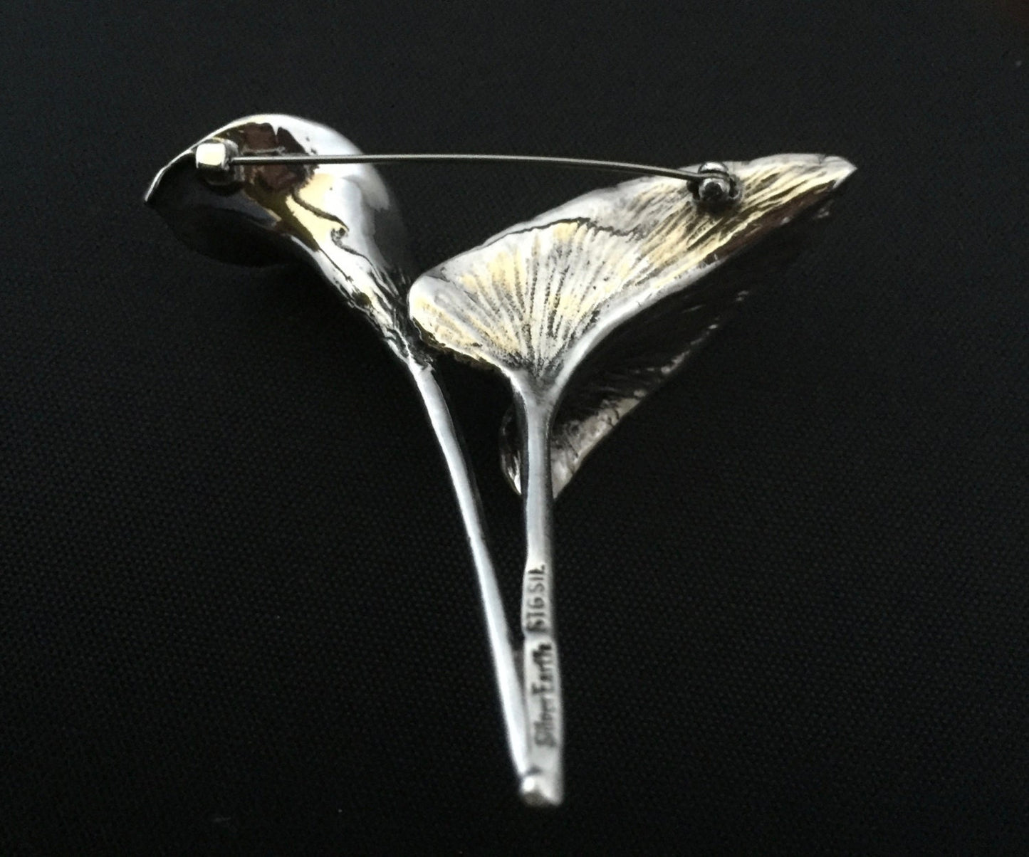 Lily Brooch- Large Arum Lily in Solid Sterling Silver