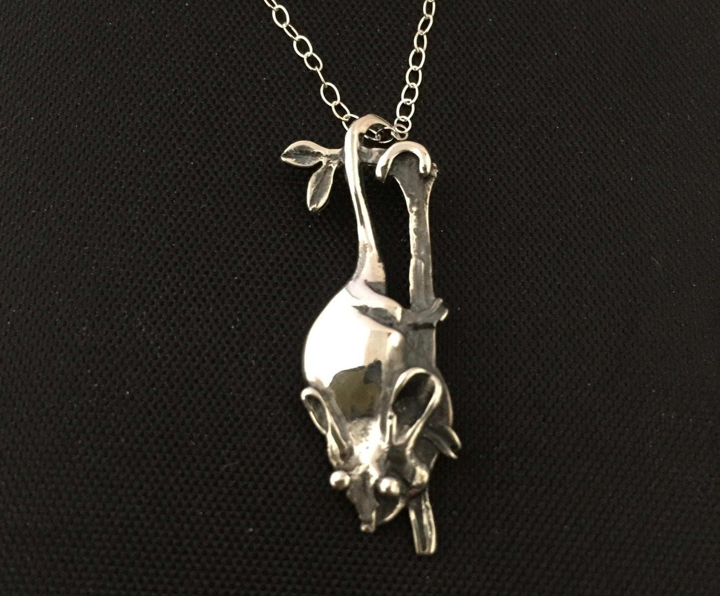 Possum Necklace - solid sterling silver 35mm on  45 or 55cm silver chain