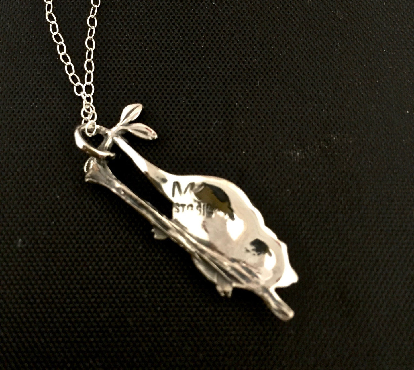 Possum Necklace - solid sterling silver 35mm on  45 or 55cm silver chain