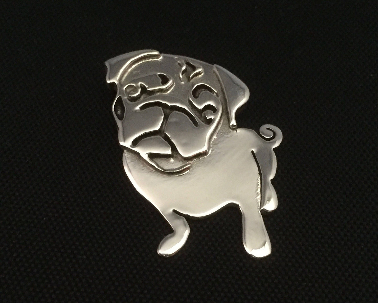 Pug Pendant - sterling silver