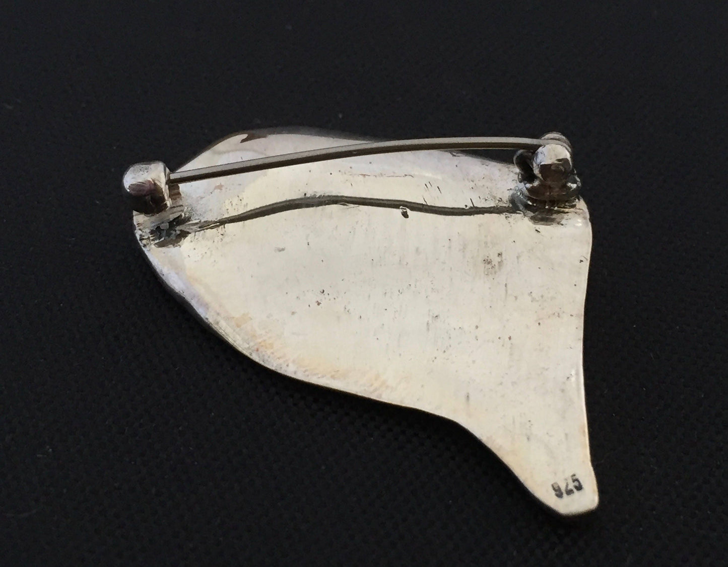 Row Boat Brooch- sterling silver, dingy, tender, wooden boat