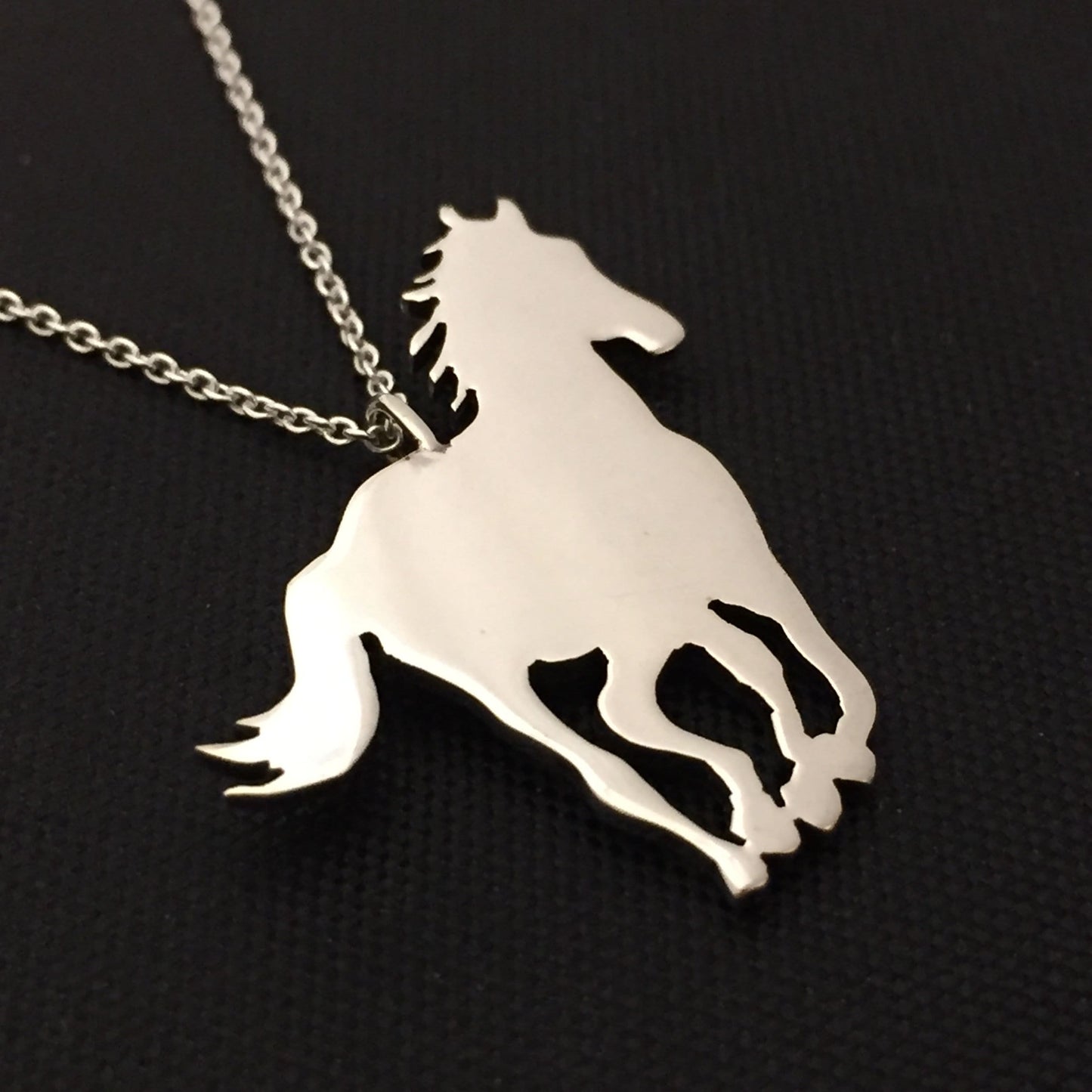 Horse pendant-  sterling silver, equestrian gift, horse necklace