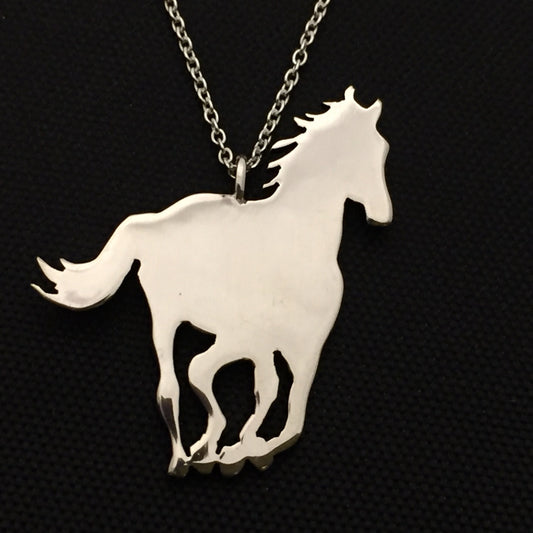 Horse pendant-  sterling silver, equestrian gift, horse necklace