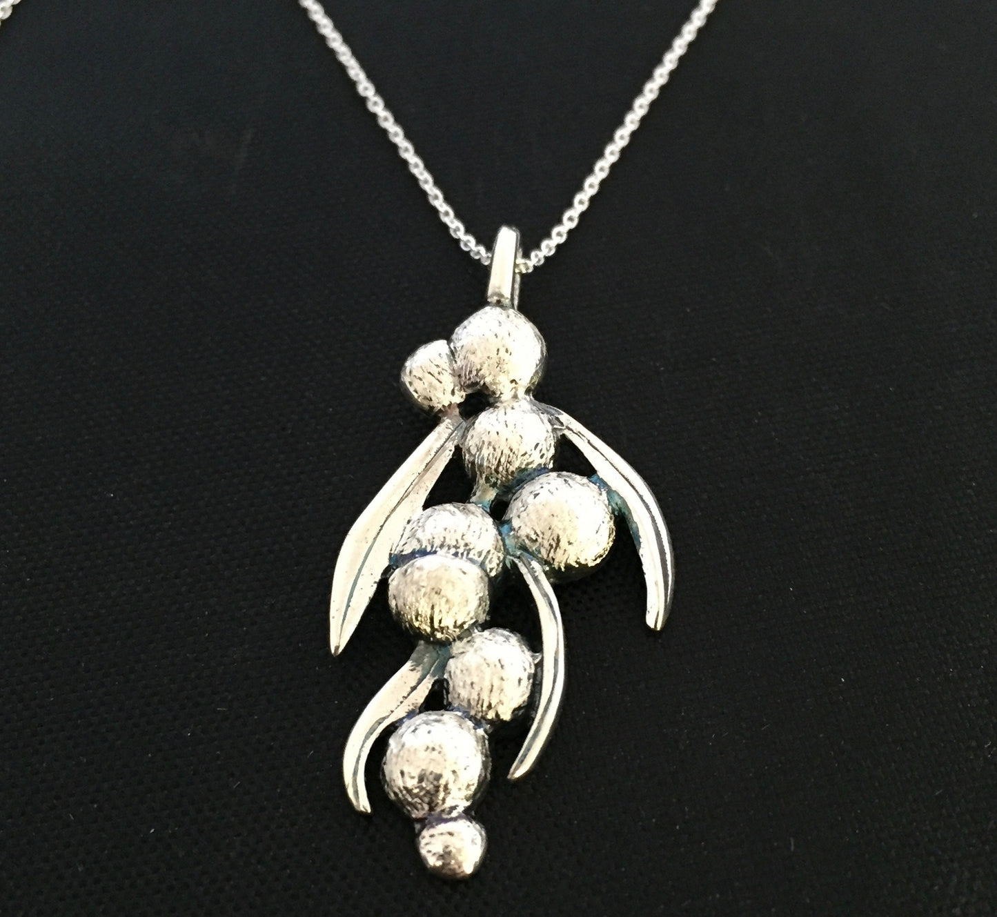 Wattle Pendant - sterling silver Large 40mm