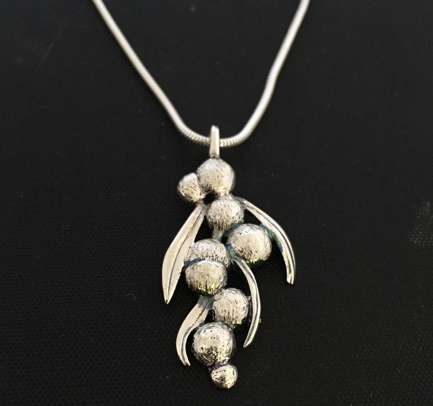 Wattle Pendant - sterling silver Large 40mm