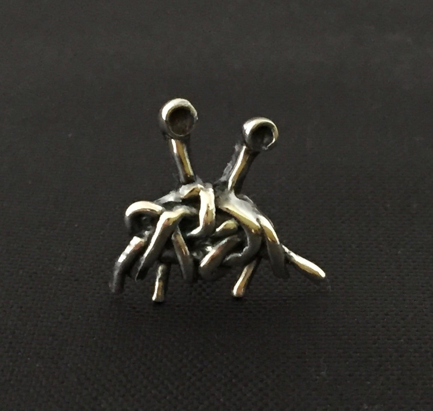 Flying Spaghetti Monster lapel pin - sterling silver