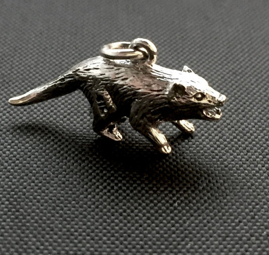 Tasmanian Devil Pendant / charm - Sterling Silver