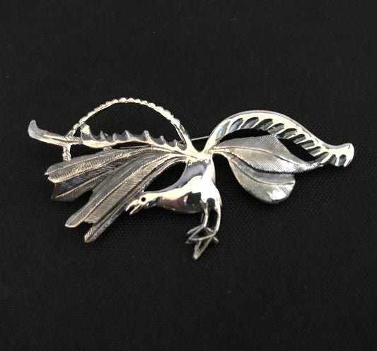 Lyrebird Brooch - Sterling Silver 60mm, Australian Gift, Aussie souvenir