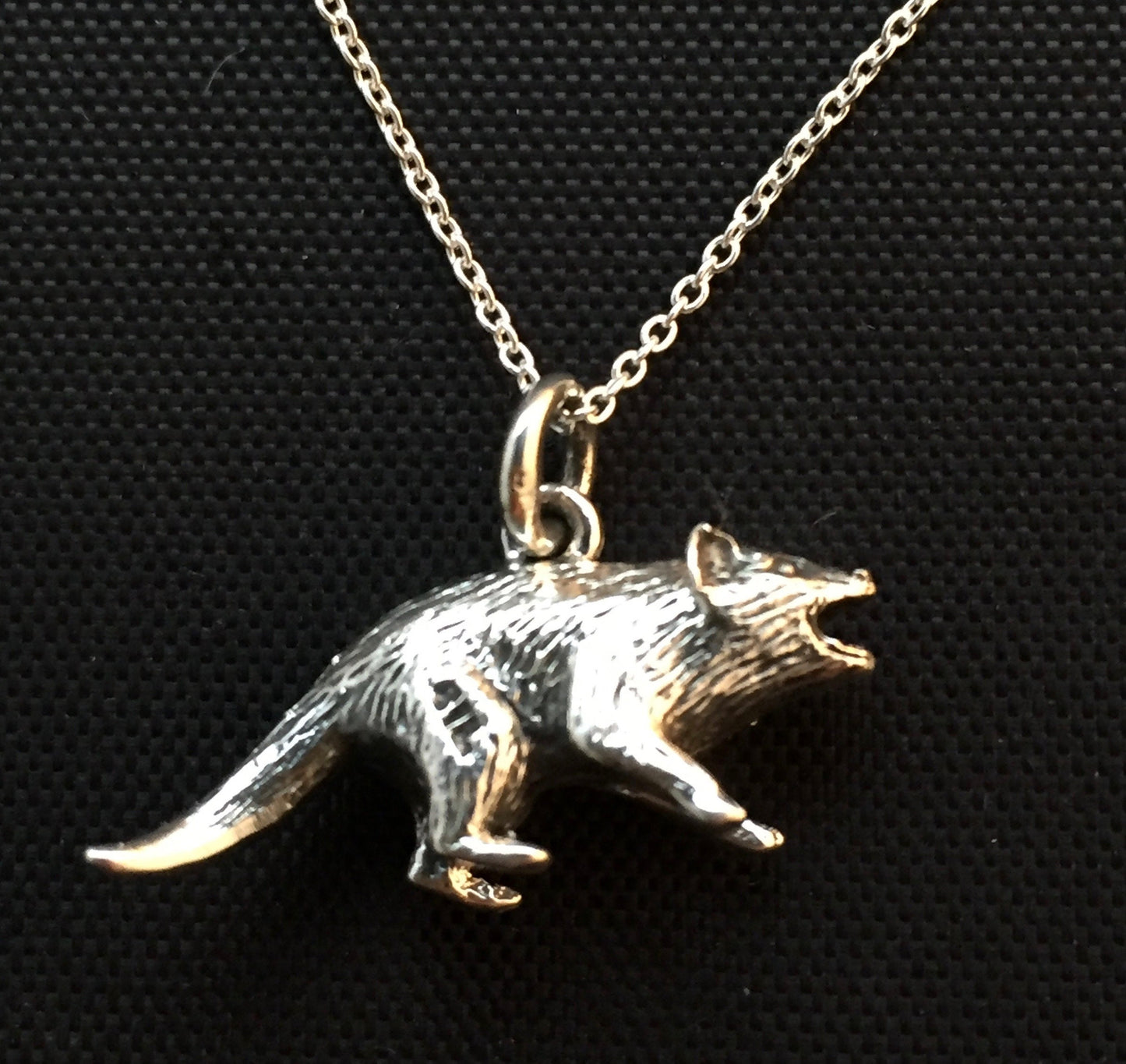 Tasmanian Devil Pendant / charm - Sterling Silver