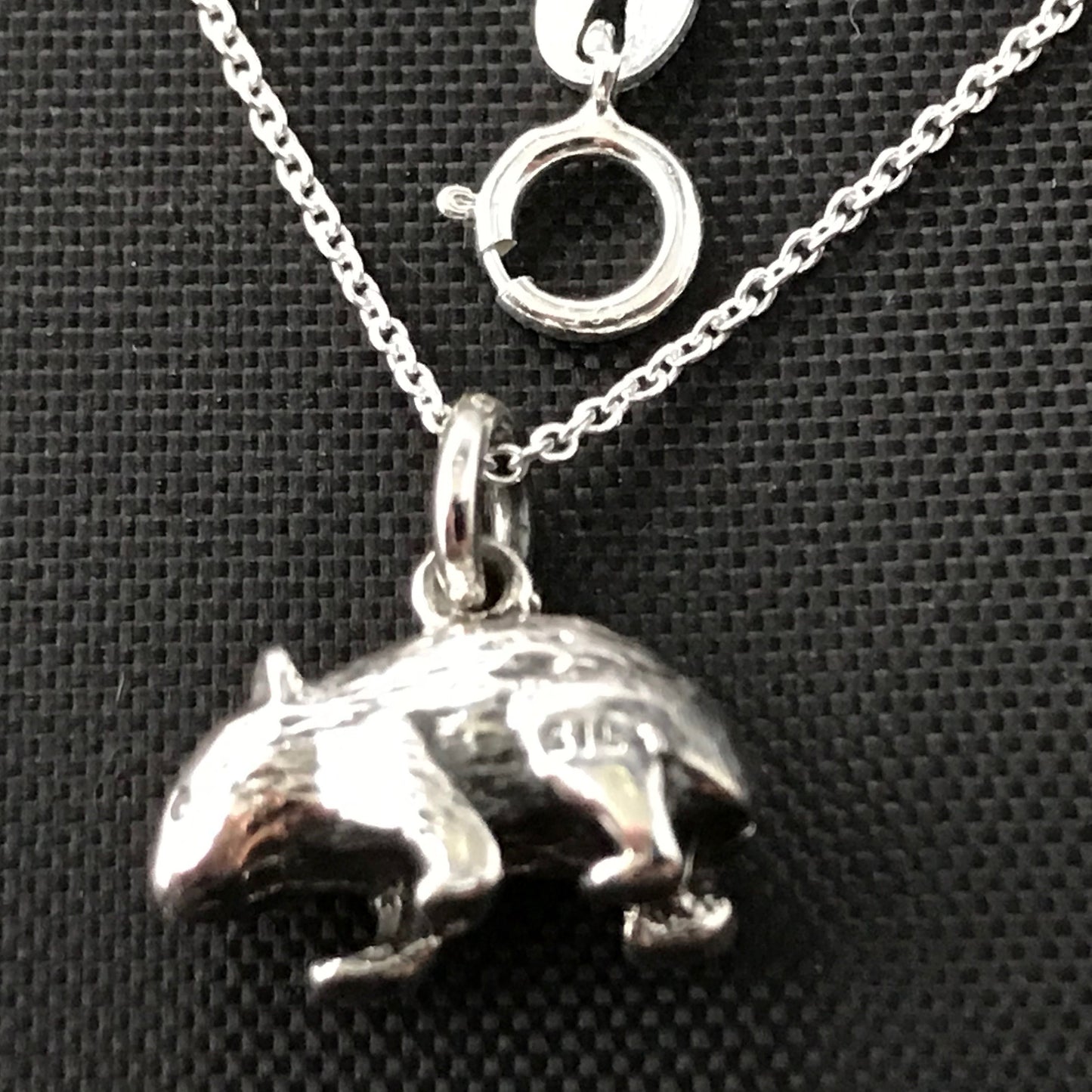 Wombat Pendant / charm - Sterling Silver