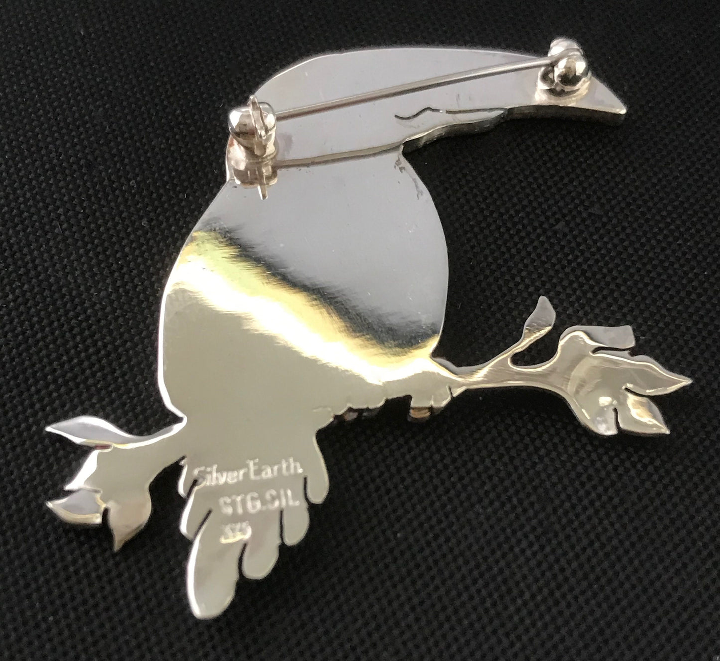 Toucan Play at That - brooch- Sterling silver 9ct gold enamel