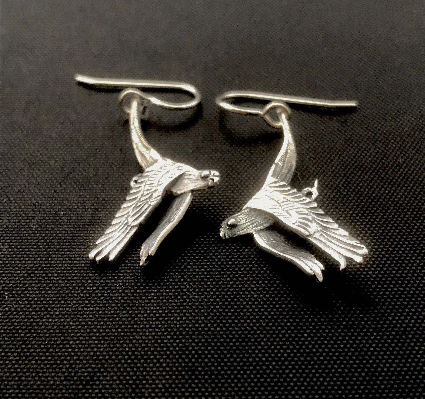 Parrot Hanging Earrings - solid sterling silver 30mm plus hook