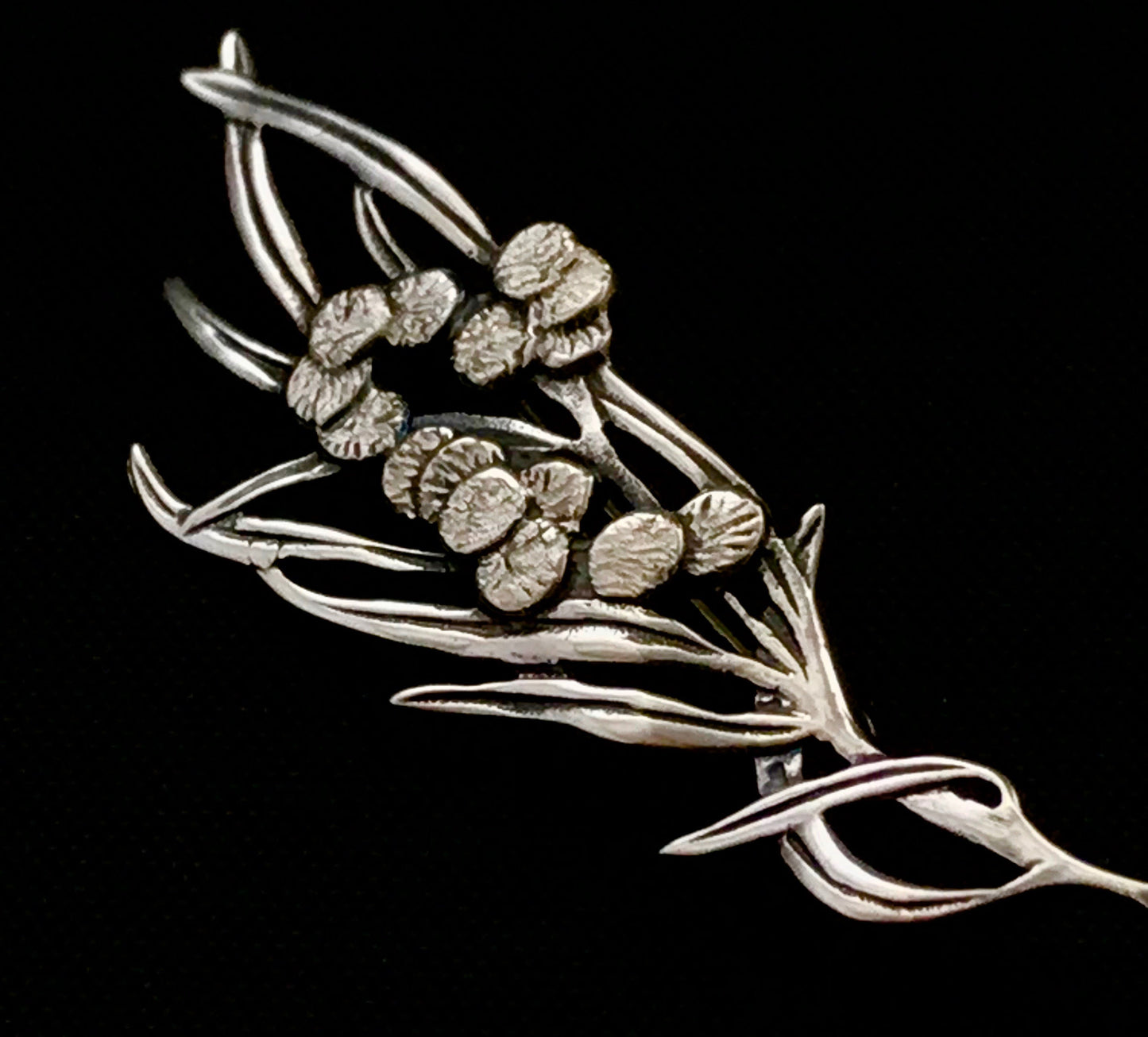 Wattle Brooch- solid sterling silver 55mm Aussie gift, Australian souvenir