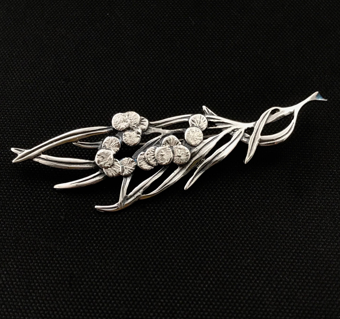 Wattle Brooch- solid sterling silver 55mm Aussie gift, Australian souvenir