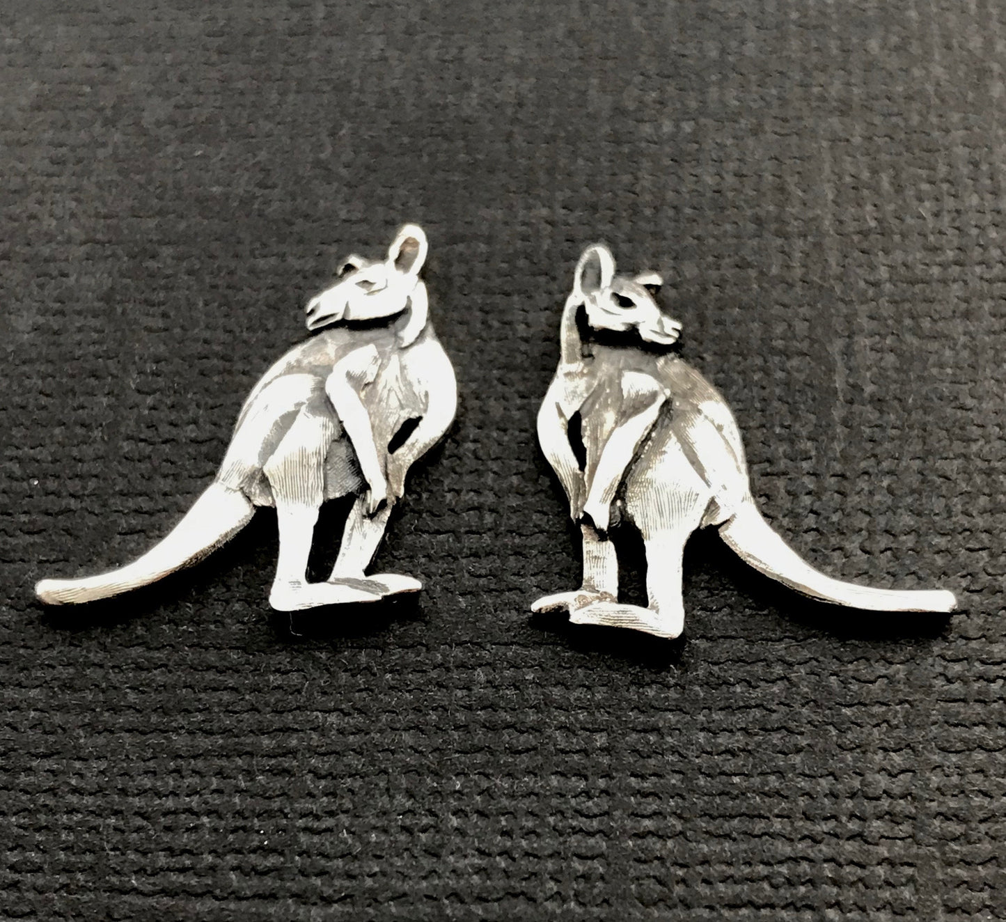 Kangaroo stud earings - sterling silver 22mm Aussie souvenir Australian gift