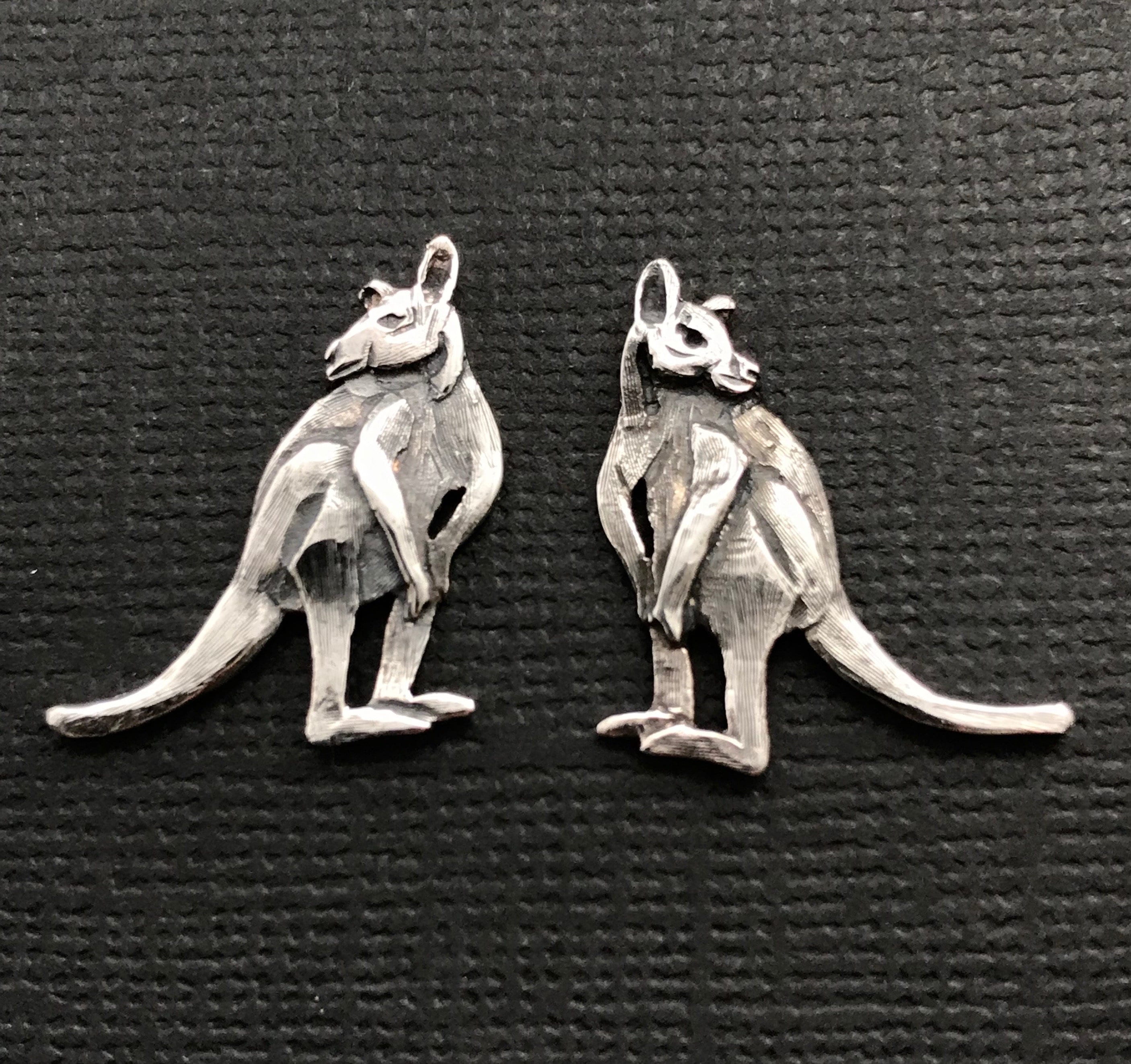 Earrings Kangaroo Plain Sterling Silver - Sonia Pallett