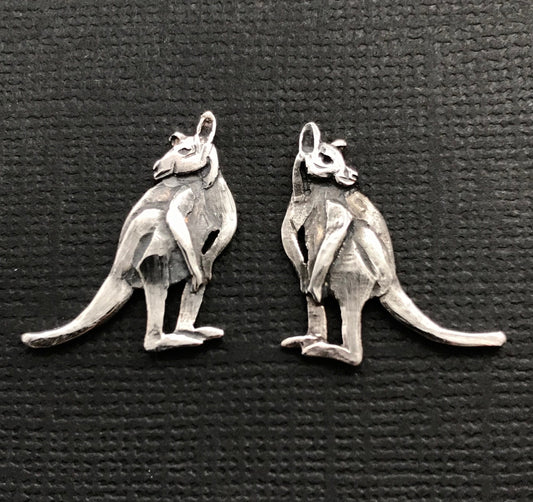 Kangaroo stud earings - sterling silver 22mm Aussie souvenir Australian gift