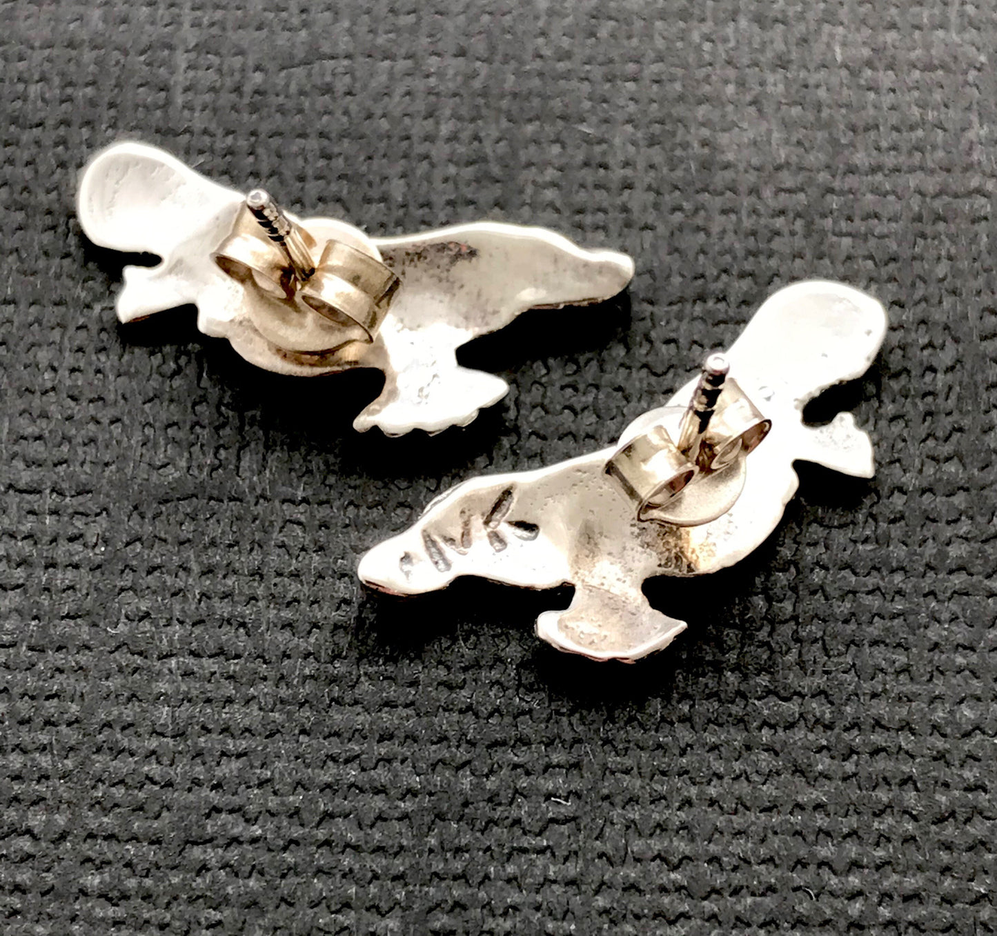 Platypus stud earings - sterling silver 22mm