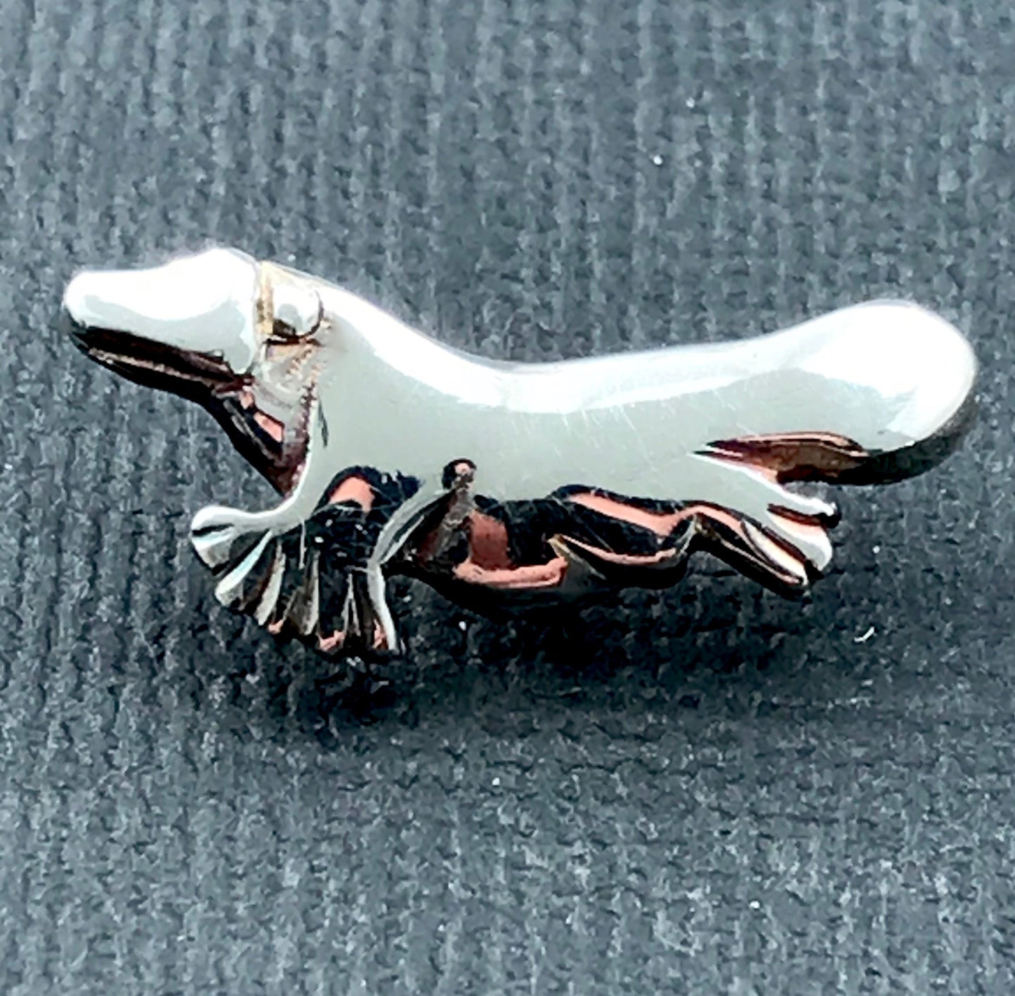 Platypus pin - sterling silver 19mm