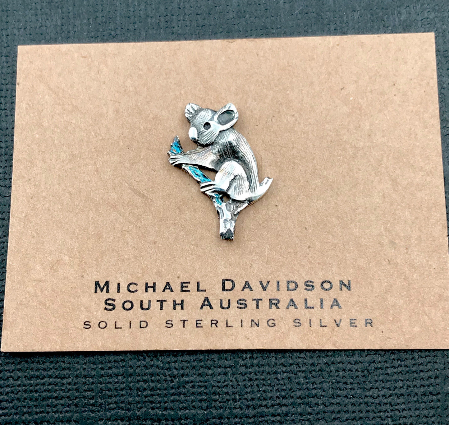 Koala pin - solid sterling silver 19mm