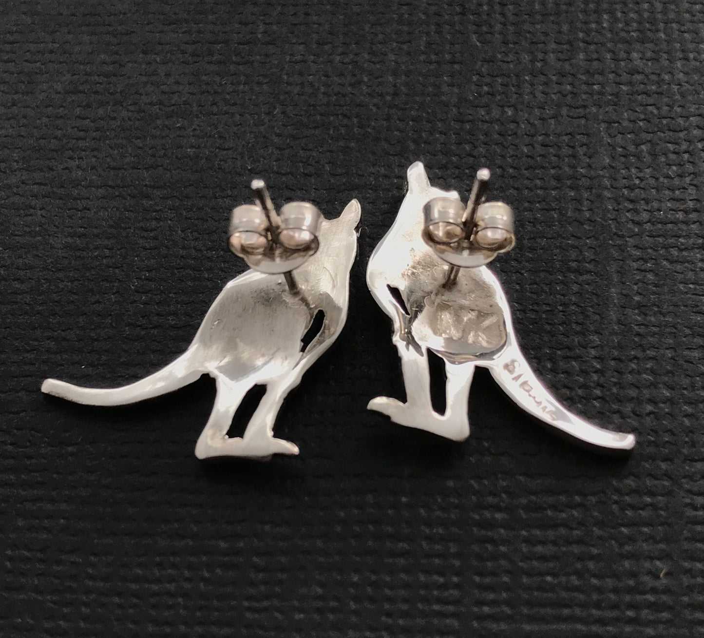 Kangaroo stud earings - sterling silver 22mm Aussie souvenir Australian gift