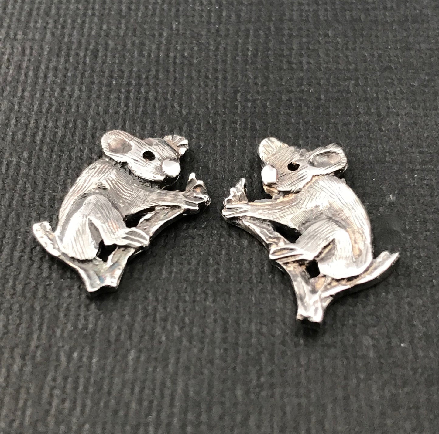 Koala stud earings - solid sterling silver 19mm Australian gift, Aussie souvenir