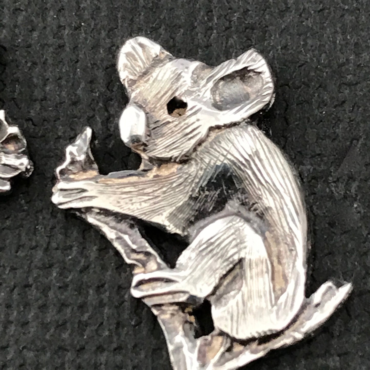 Koala stud earings - solid sterling silver 19mm Australian gift, Aussie souvenir