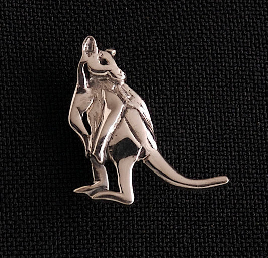 Kangaroo pin - sterling silver 19mm