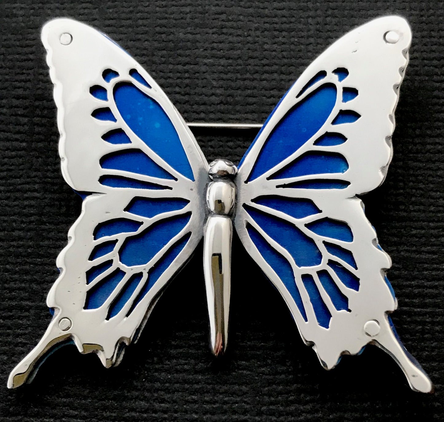 Large Ulysses Butterfly pendant/brooch- Sterling silver and Titanium