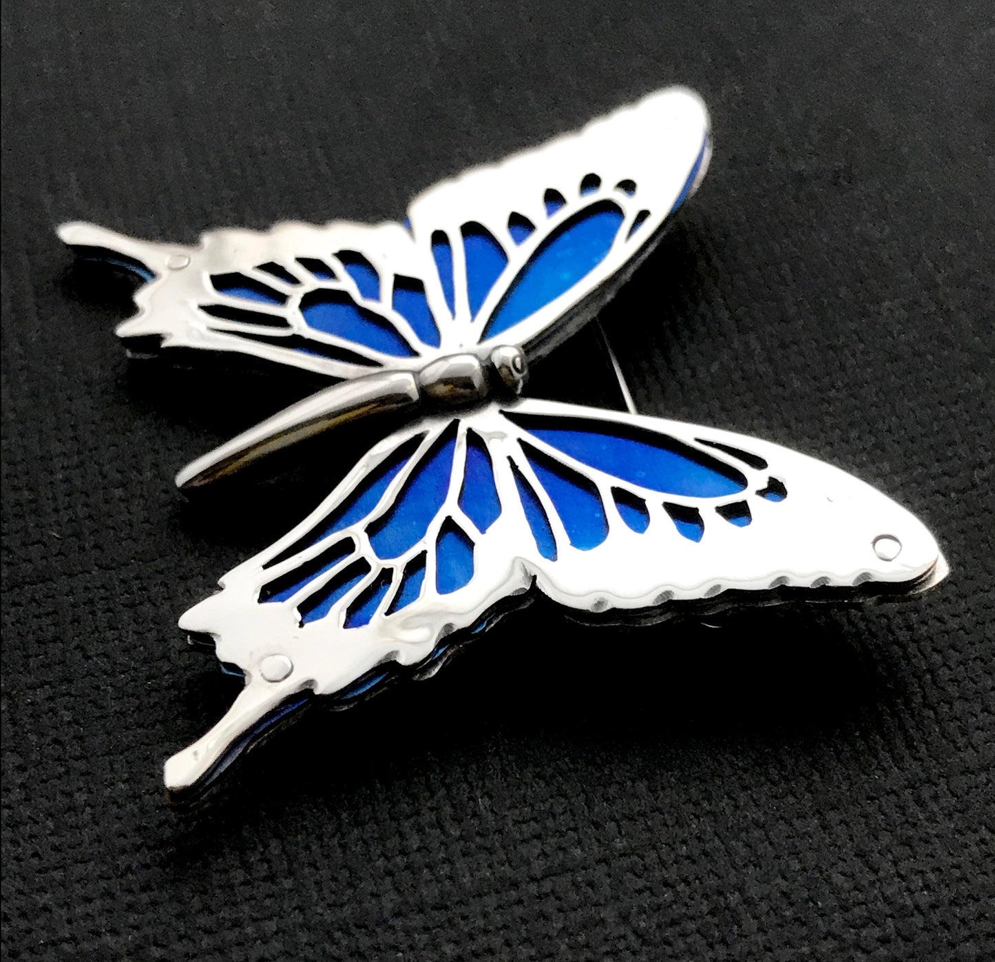 Large Ulysses Butterfly pendant/brooch- Sterling silver and Titanium