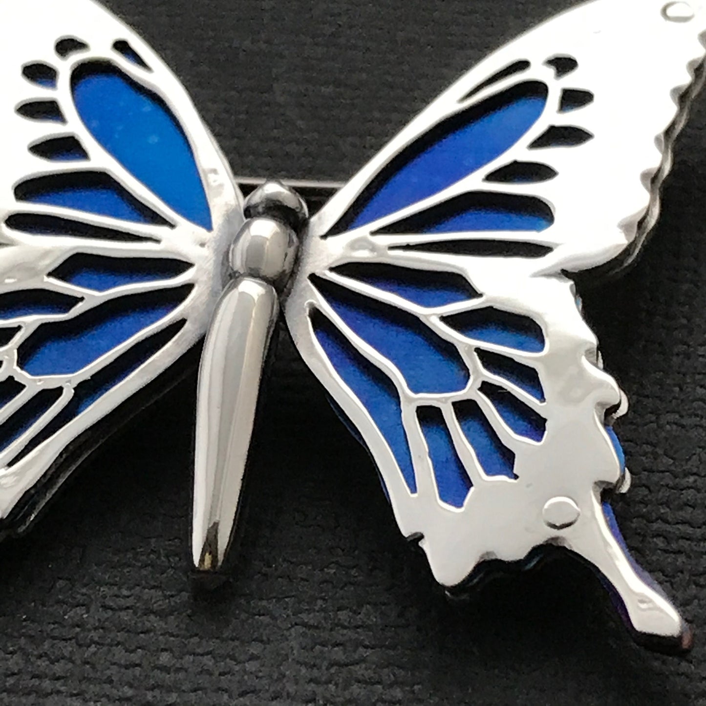 Large Ulysses Butterfly pendant/brooch- Sterling silver and Titanium