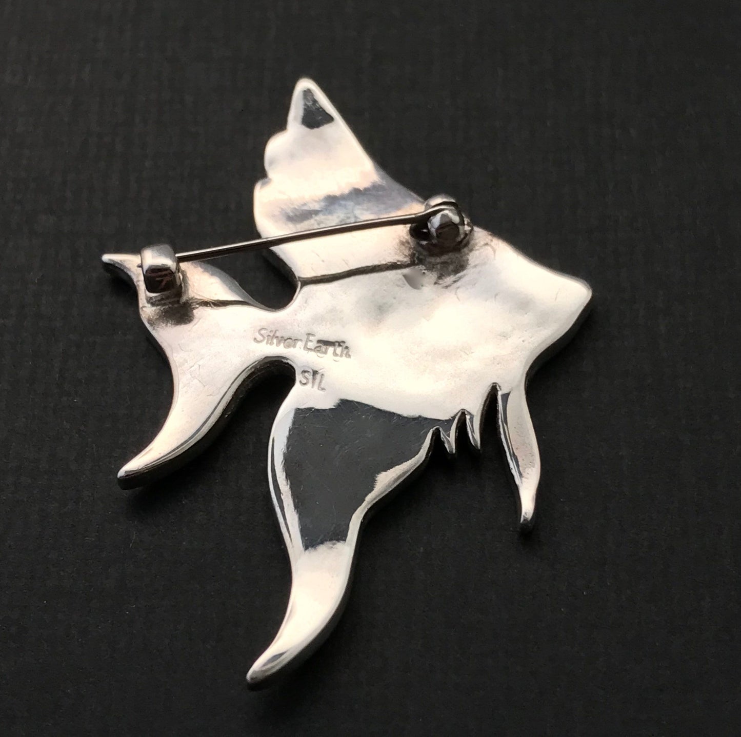 Angel Fish brooch- enamelled solid silver,   fishing gift, diving gift, ocean gift