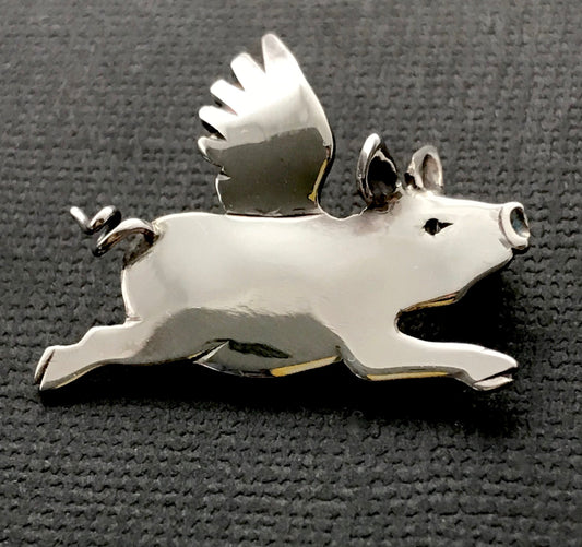 Pigs Might Fly Brooch- Sterling silver